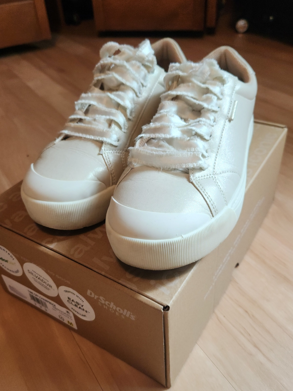 Dr. Scholl's Time Off Platform Lace-Up Sneakers. Champagne Sparkle Women 10 - Picture 2 of 6